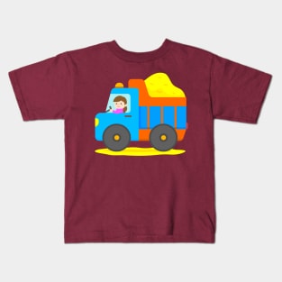 Dump Truck on Construction Site Kids T-Shirt